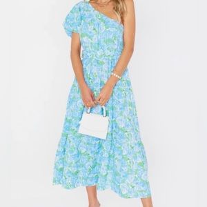 Show Me Your MuMu Deluca Dress ~ Something Blue Floral. Size Small.